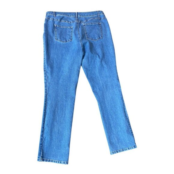 Woman Within Straight Leg Embroidered Blue Jeans Sz 22W Tall #344A - Picture 4 of 9